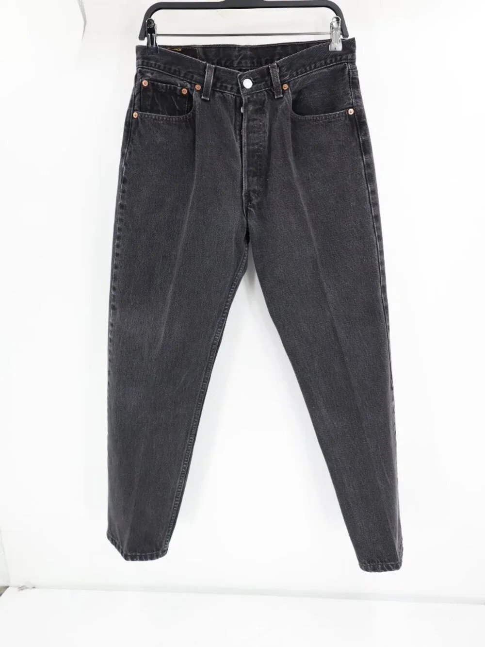 Vintage Levis 501 0660 Jeans Mens 32 Cotton Straight Leg Button Fly Black Denim